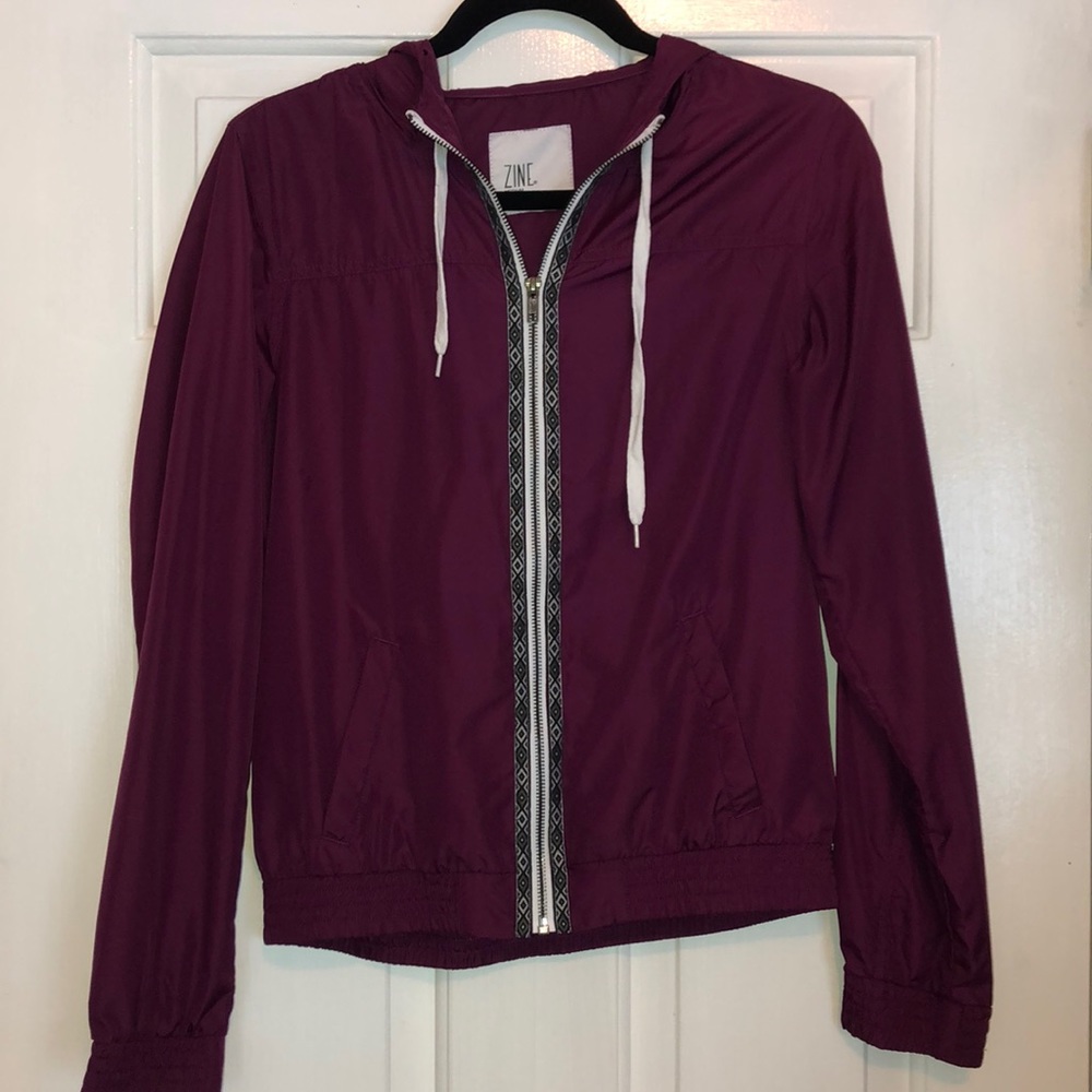Purple Windbreaker With Hood Medium